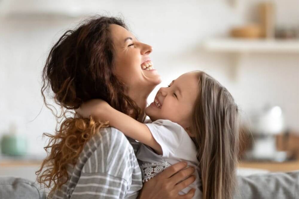 father with daughter playing